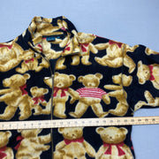 Black and Yellow Bear Fleece Jacket Women's XL