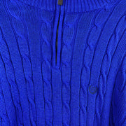 Chaps Blue cable knit quarter zip jumper Woman’s XL