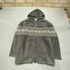 Grey Fleece Hoodie Men's Large