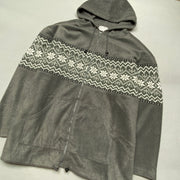 Grey Fleece Hoodie Men's Large