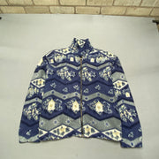 White and Blue Fleece Jacket Women's XL