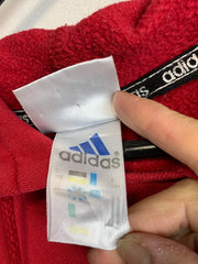 90s Red Adidas Hoodie Men's Medium