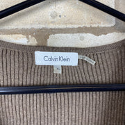 Calvin Klein Brown zip front cardigan sweater cardigan Woman’s XL