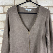 Calvin Klein Brown zip front cardigan sweater cardigan Woman’s XL