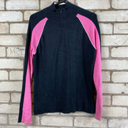 Tommy Hilfiger Black and pink 1/4 zip sweater Woman’s XXL