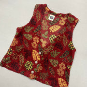 Vintage Red Fleece Vest Women's Medium