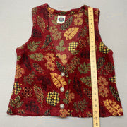 Vintage Red Fleece Vest Women's Medium