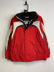 Red and White Columbia Raincoat Youth's XL