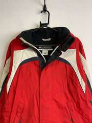 Red and White Columbia Raincoat Youth's XL