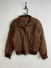 Vintage Brown Bomber Jacket Women's Large