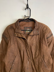 Vintage Brown Bomber Jacket Women's Large