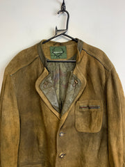 Vintage Brown Leather Jacket Men's Large