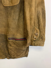 Vintage Brown Leather Jacket Men's Large