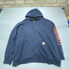 Navy Carhartt zip up Hoodie Men's 4XL