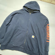 Navy Carhartt zip up Hoodie Men's 4XL