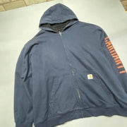 Navy Carhartt zip up Hoodie Men's 4XL