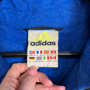 Vintage Blue Black Adidas Equipment Fleece Jacket Medium