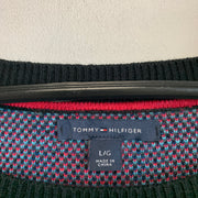 Black and Red Tommy Hilfiger Knitwear Sweater Women's Large