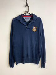 Navy Tommy Hilfiger Chest Logo Long-sleeved Polo-shirt Men's Medium