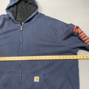 Navy Carhartt zip up Hoodie Men's 4XL