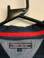 Navy Tommy Hilfiger Chest Logo Long-sleeved Polo-shirt Men's Medium