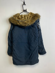 Navy Alpha Industries Parka Long Coat Men's Small