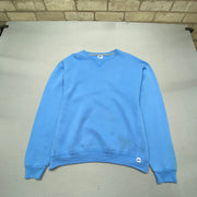 Vintage 90s Blue Blank Sweatshirt Men's Large