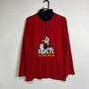 Vintage Red Popeye Pullover Quarter Zip Fleece Medium