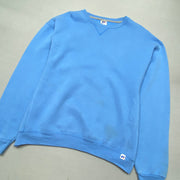 Vintage 90s Blue Blank Sweatshirt Men's Large