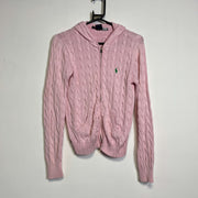 Light Pink Women's Ralph Lauren Hoodie Knit Jumper Women's Medium