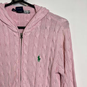 Light Pink Women's Ralph Lauren Hoodie Knit Jumper Women's Medium