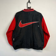 Vintage 90s Black and Red Nike Baseball Varsity Jacket Women's XL