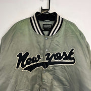 Khaki New York Baseball Varsity Jacket Men's XXXL