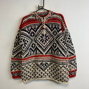 White Red Navy Knitwear Sweater Men's Small