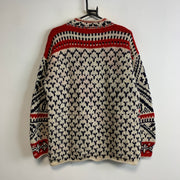 White Red Navy Knitwear Sweater Men's Small