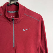 Red Therma Fit Nike Quarter Zip Track Top Gym Small