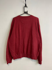 Burgundy Red Oak Embroidery Sweatshirt Men's Large