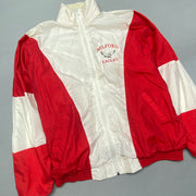 Vintage White and Red Windbreaker Men's Large