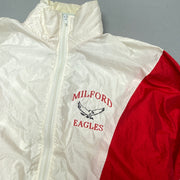 Vintage White and Red Windbreaker Men's Large