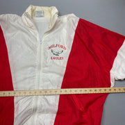 Vintage White and Red Windbreaker Men's Large