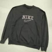 Reworked Blue Nike Embroidery Sweatshirt Women's Large