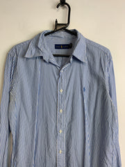 Blue Ralph Lauren Striped Shirt Men's Medium