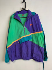 Vintage 90s Green and Purple Nike Windbreaker Men's Large