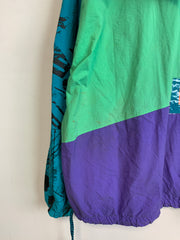 Vintage 90s Green and Purple Nike Windbreaker Men's Large