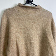 Beige Mohair Turtleneck Sweater Womens Small