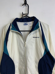 White and Navy Reebok Windbreaker Mne's Medium