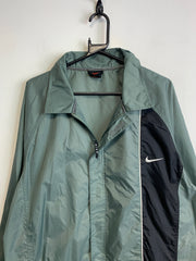 Vintage Green and Navy Nike Windbreaker Men's Large