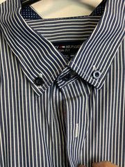 Navy Tommy Hilfiger Striped Shirt Men's XXL