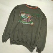 Green Graphic Print Sweatshirt Men's Large