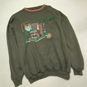 Green Graphic Print Sweatshirt Men's Large